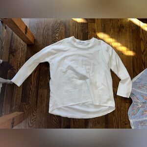 Tempo Paris m/L white thick tunic w back detail euc